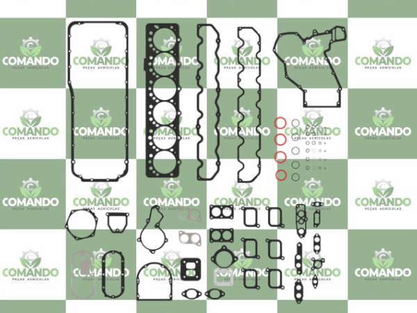 JOGO DE JUNTA COMPLETO MOTOR 6 CILINDROS RE527551 / RE526258 - Comando Peças Agrícolas